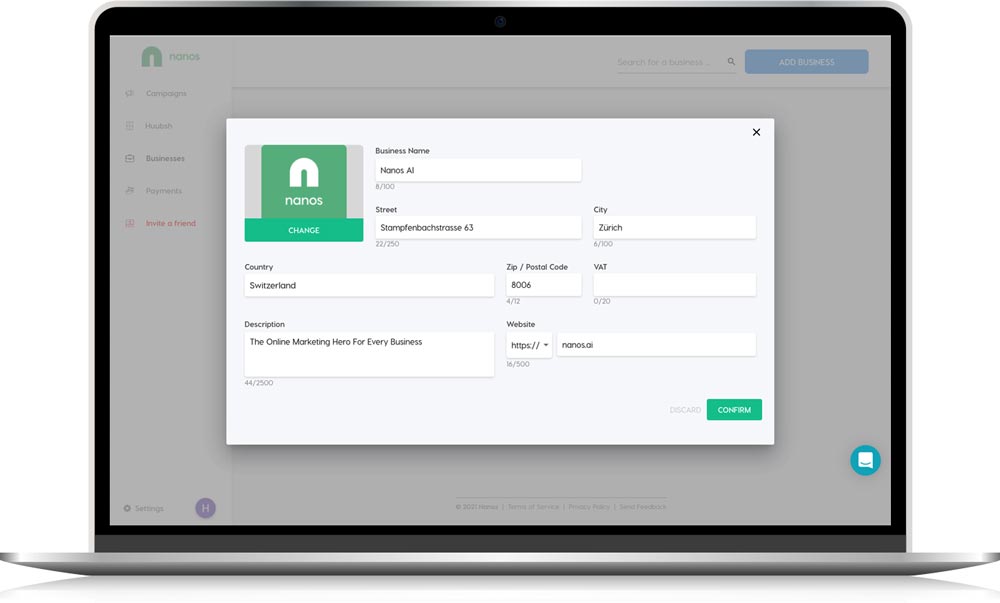 Creating a campaign with nanos