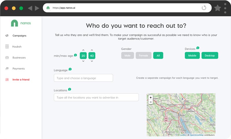 choosing the right audience for your ad with Nanos