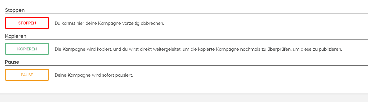 The “Control” tab with pause, stop and cancel.