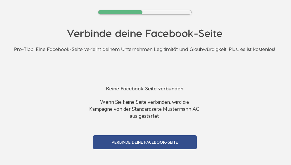 The step for connecting the Meta/Google account.